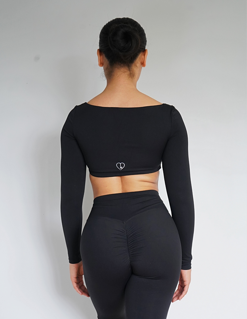 Shape Scoop Crop | Black