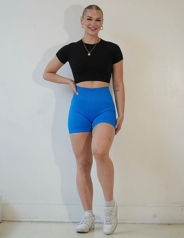 Flex Scrunch Shorts | Ibiza Blue